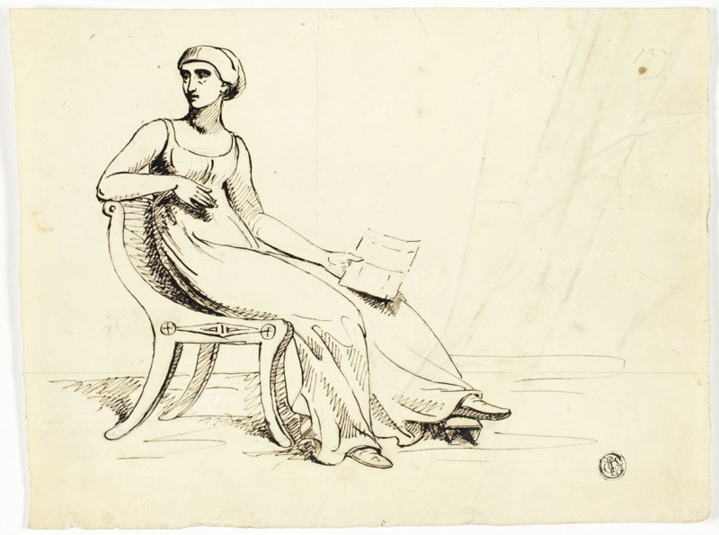 Woman Seated in Roman Chair, n.d.