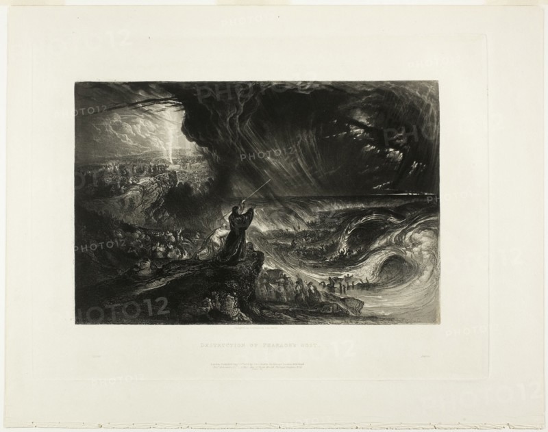 Destruction of the Pharoah's Host, from Illustrations of the Bible, 1833.