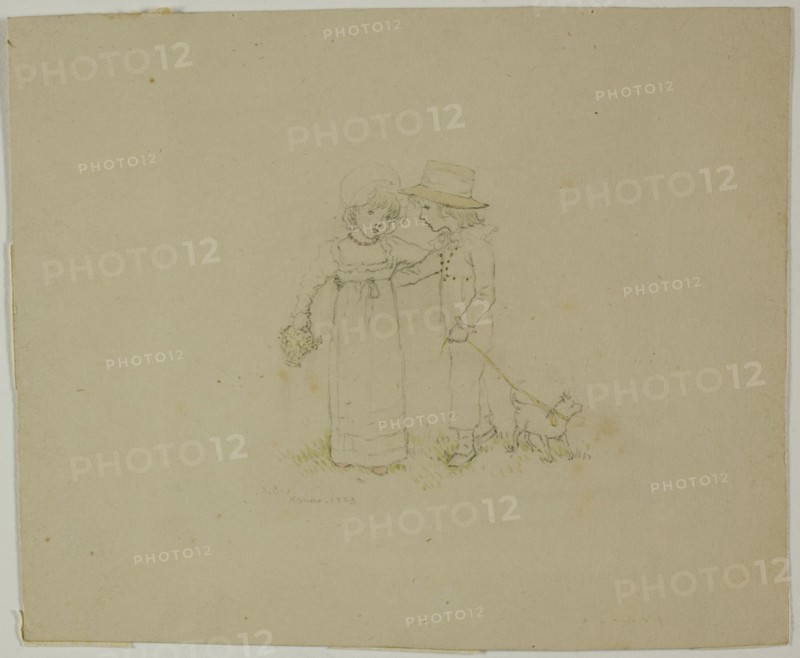 Two Children with Dog, 1883.