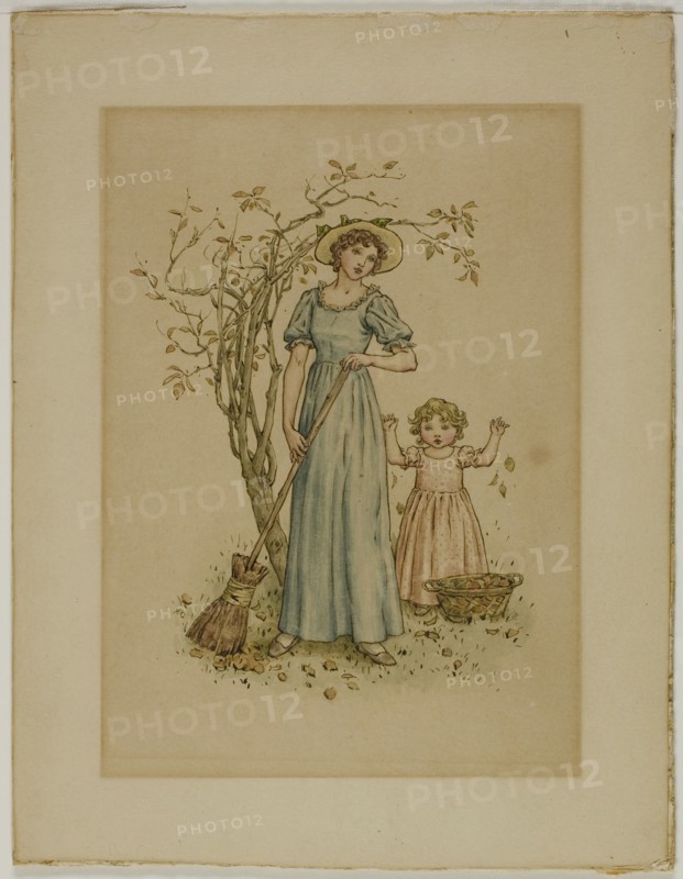 Woman with Broom and Little Girl, n.d.