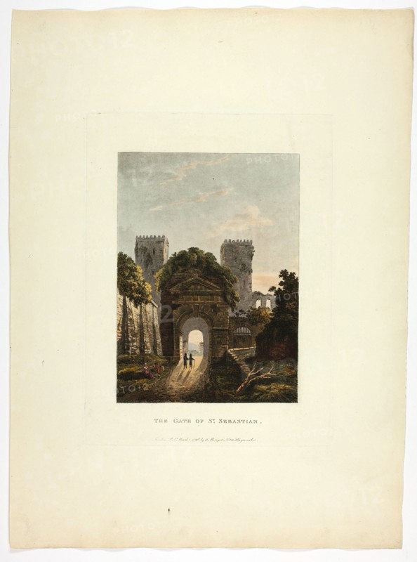 The Gate of St. Sebastian, plate seventeen from the Ruins of Rome, published March 1, 1796.