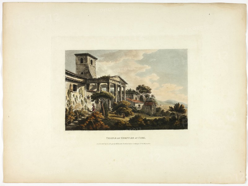 Temple of Hercules at Cori, plate thirty-two from the Ruins of Rome, published April 21, 1798.