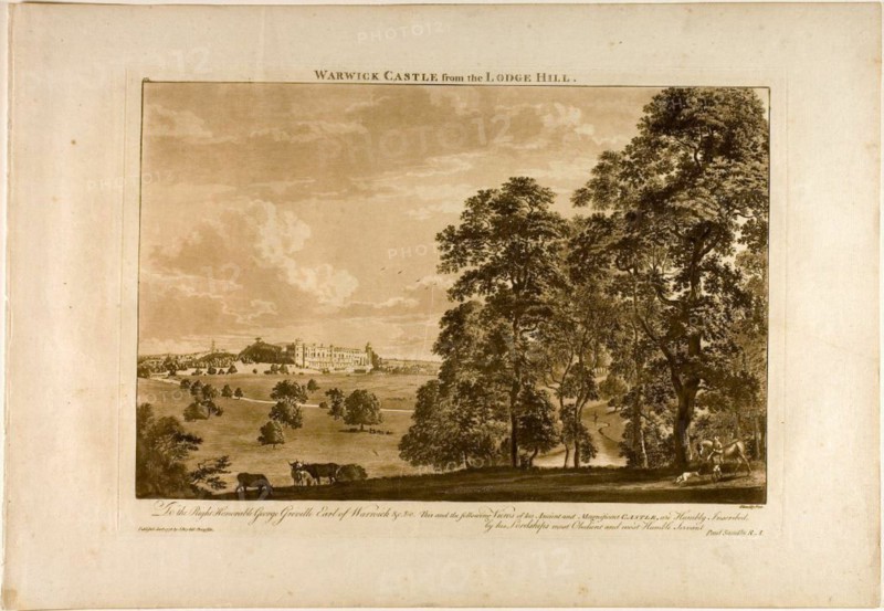 Warwick Castle from the Lodge Hill, plate 1, January 1776.