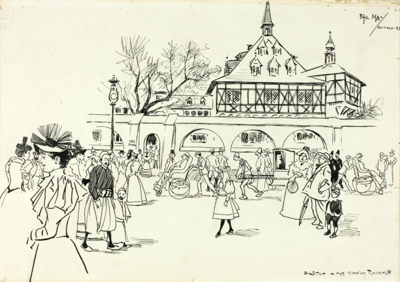 Sketch in the Midway Plaisance, 1893.
