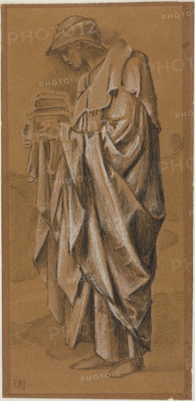 Standing Draped Figure in Profile to Left, c. 1888-1891.