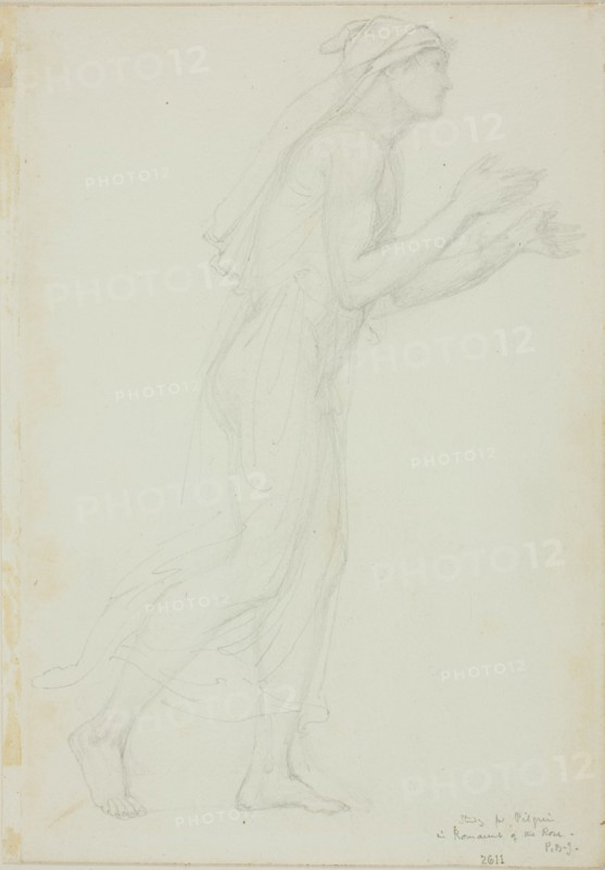 Study for Pilgrim in Romaunt of the Rose, c. 1873-77.