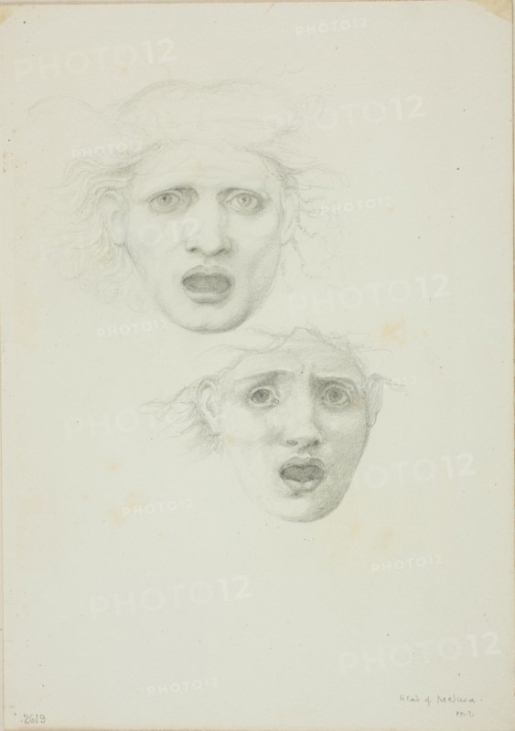 Head of Medusa, two studies for Rondanini Medusa, c. 1873-77.