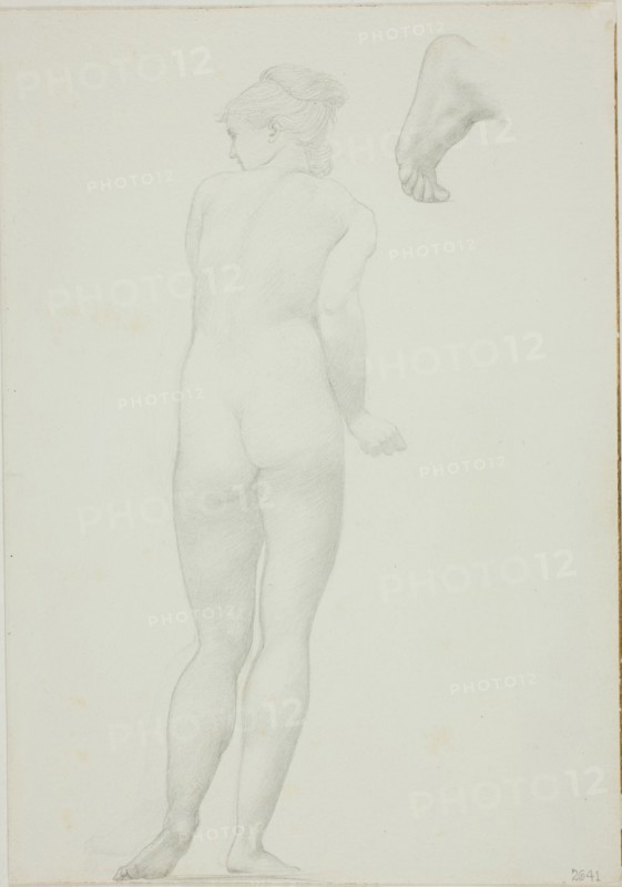 Backview of Standing Nude Woman and Sketch of a Foot, c. 1873-77.