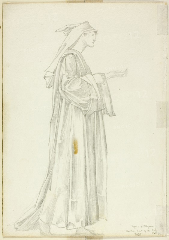Study of Pilgrim for Romaunt of the Rose, c. 1873-77.