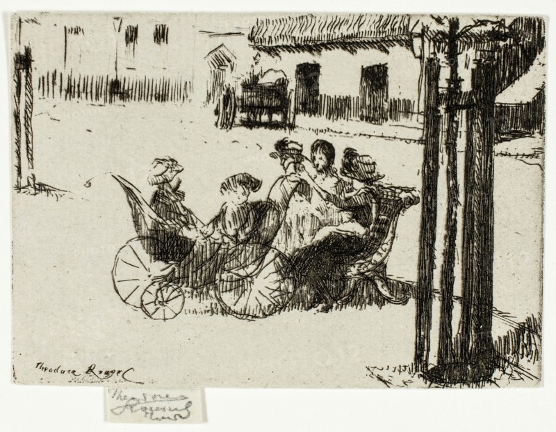 Little Girls and Perambulators, Chelsea Embankment, 1888-89.