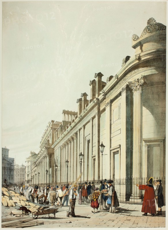 The Bank Looking Towards the Mansion House, from Original Views of London as It Is, 1842.