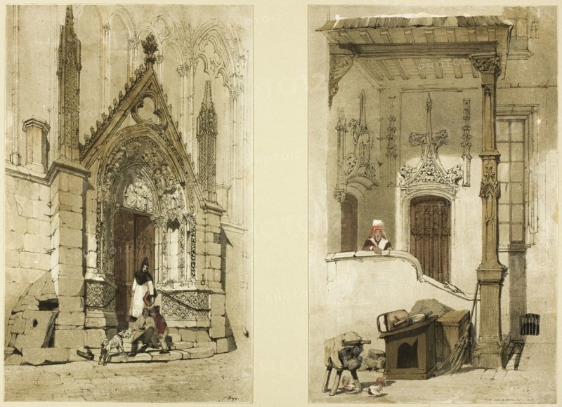 Porte Rouge, Notre Dame, Paris, 1839.