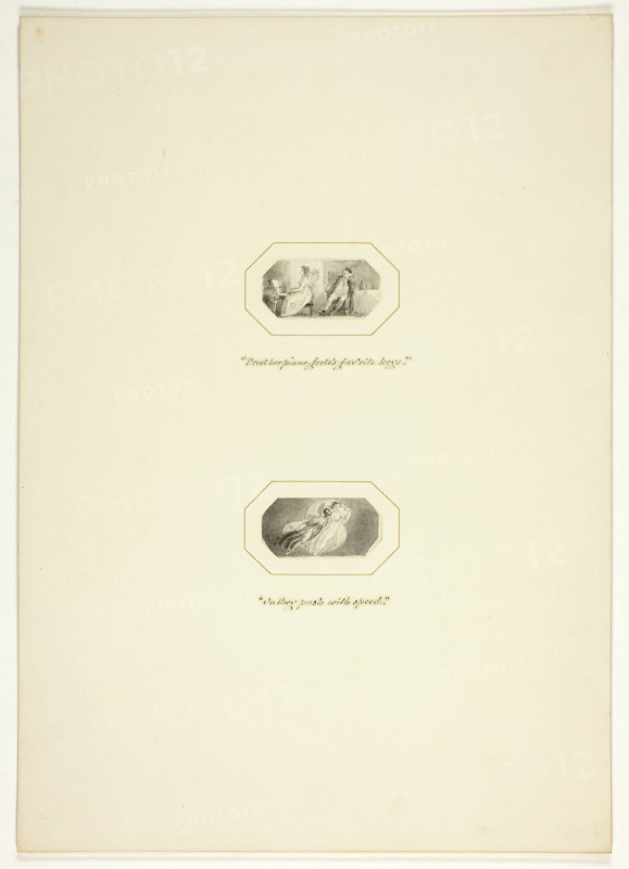 Study for a plate from The Triumphs of Temper, in the 1796 Royal Engagements Pocket Book, c. 1795.