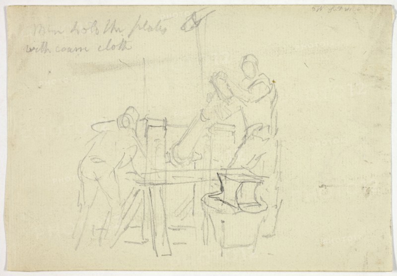 Two Men Working at a Machine, n.d.