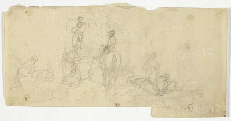 Group of Peasants with Man on Horse, n.d.
