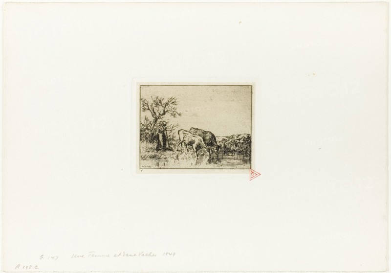 Woman Tending Two Cows, 1848.