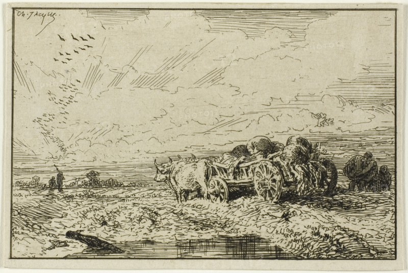 Landscape with Ox-Drawn Wagon, 1846.