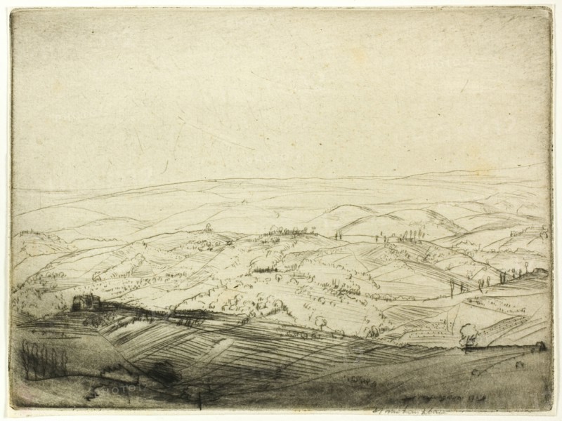 Sketch from the Walls of San Gimignano, 1909.