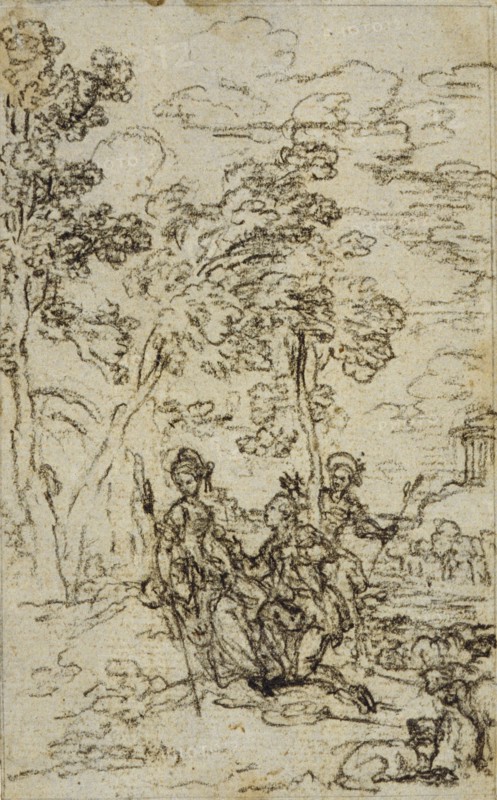 Study for Vignette in Fontenelle's (attr.) "Les Amours de Mirtil", Canto III, c. 1761.