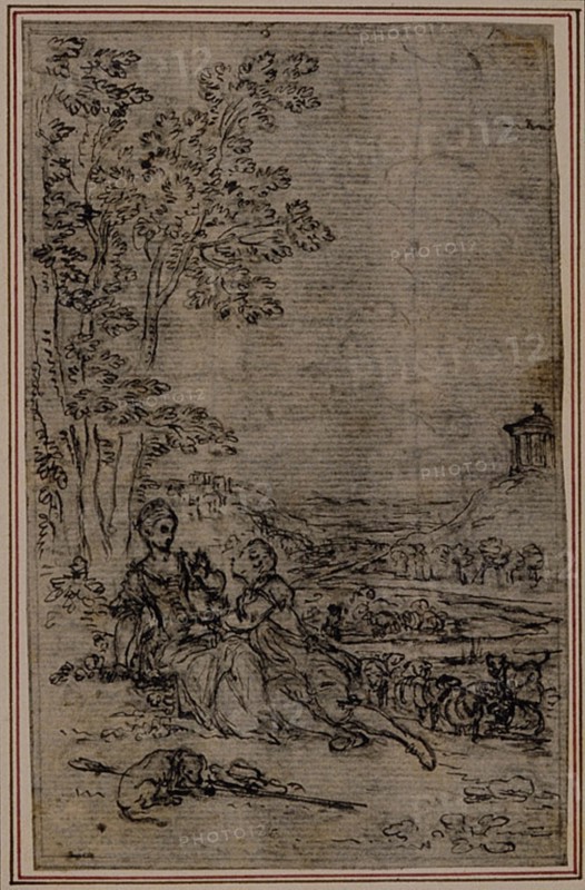Study for Vignette in Fontanelle's (attr.) "Les Amours de Mirtil", Canto I, c. 1761.