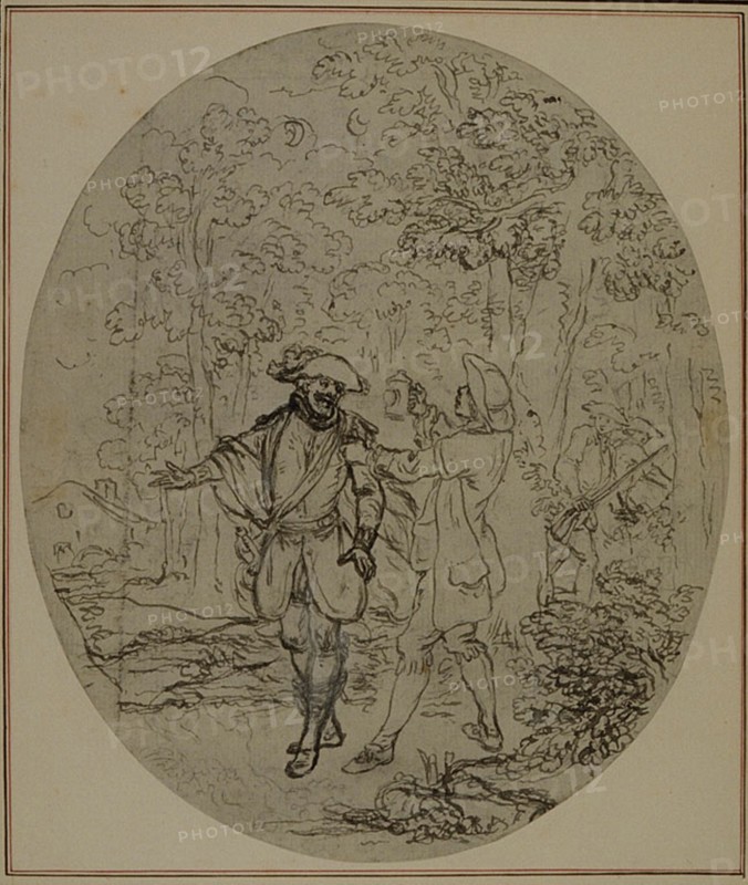 Study for a second edition, never published, of Colle's "La Partie de Chasse de Henri IV", Act II, Scene 11, before 1766.
