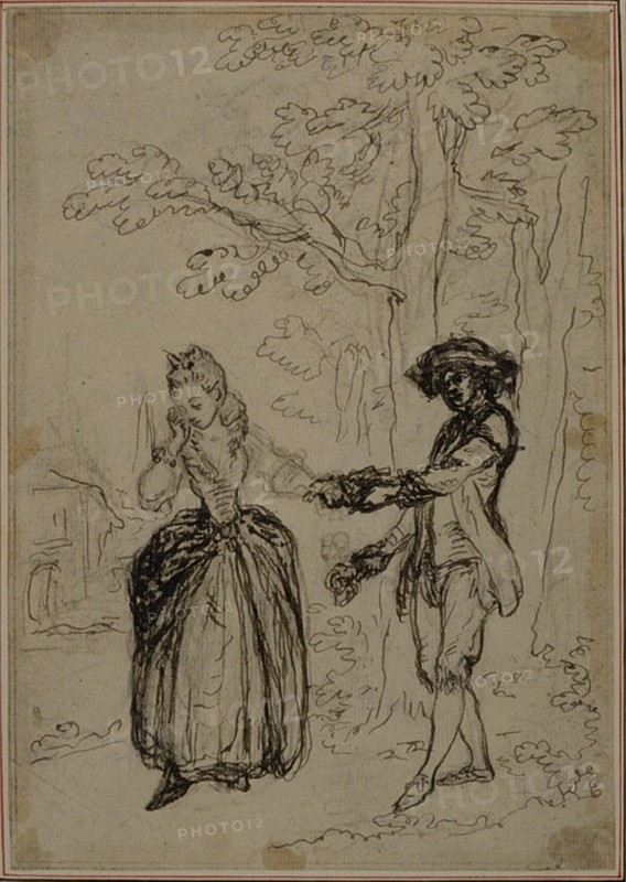 Study for a second edition, never published, of Colle's "La Partie de Chasse de Henri IV", Act II, Scene 3, before 1766.
