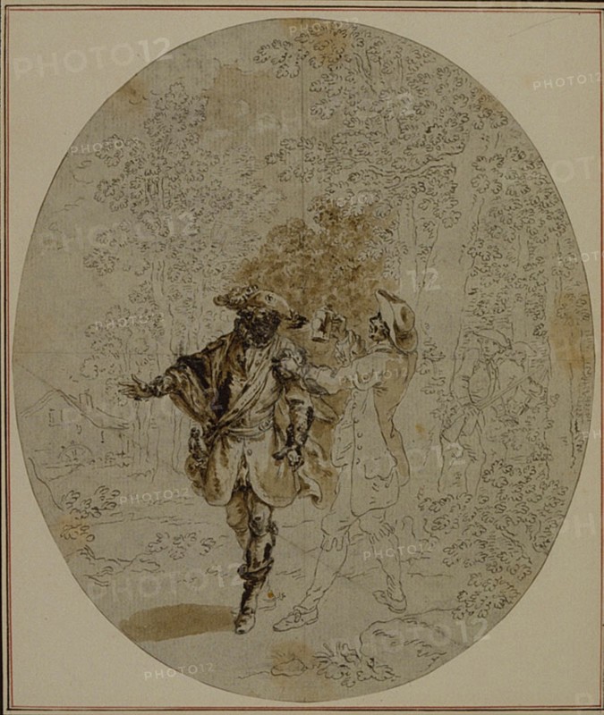 Study for a second edition, never published, of Colle's "La Partie de Chasse de Henri IV", Act II, Scene 11, before 1766.