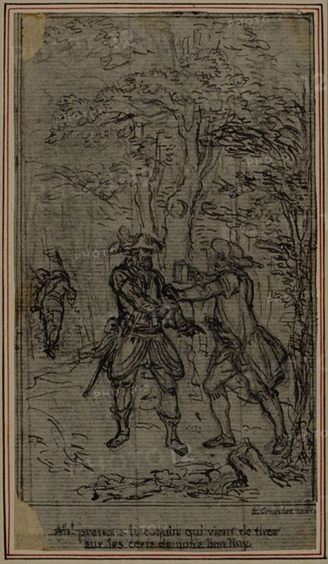 Study for Vignette-Frontispiece of Colle's "La Partie de Chasse de Henri IV", Act II, c. 1766.