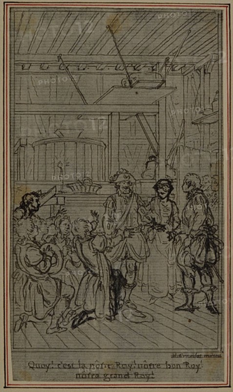 Study for Vignette-Frontispiece of Colle's "La Partie de Chasse de Henri IV", Act III, c. 1766.