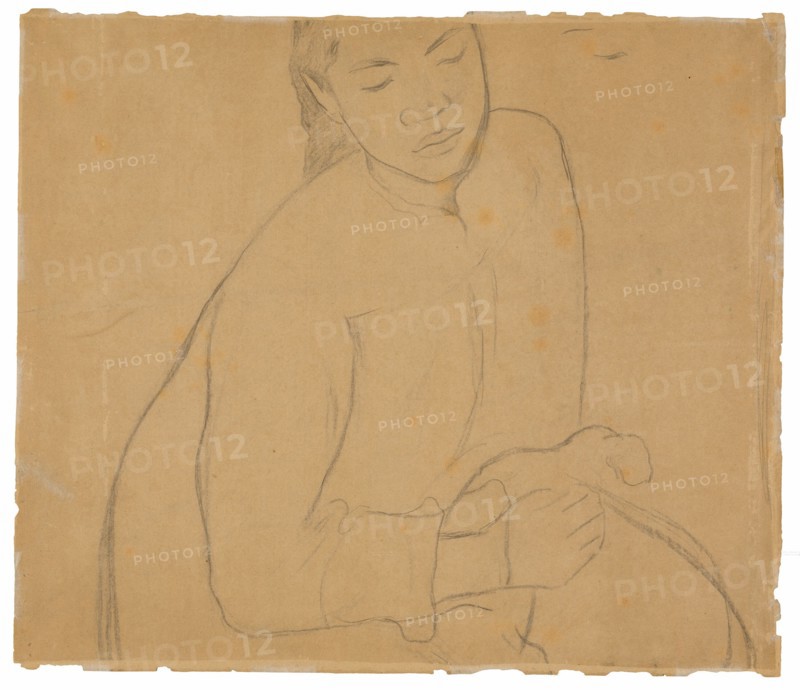 Seated Tahitian Woman (related to the painting Te faaturuma [Reverie]), 1891/93.