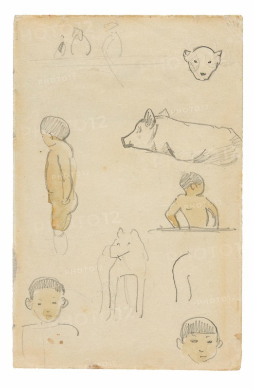 Sketches of Standing Figures and Animals, 1891/93.