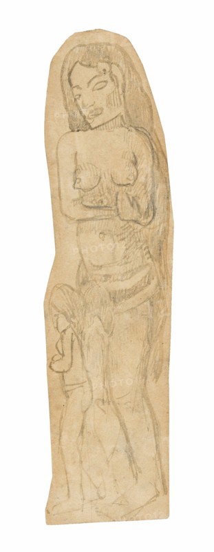 Sketch of Maori Woman and Child, 1891/93.