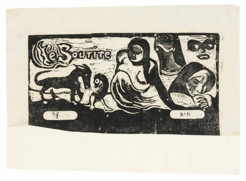Three People, a Mask, a Fox and a Bird, headpiece for Le sourire, 1899.