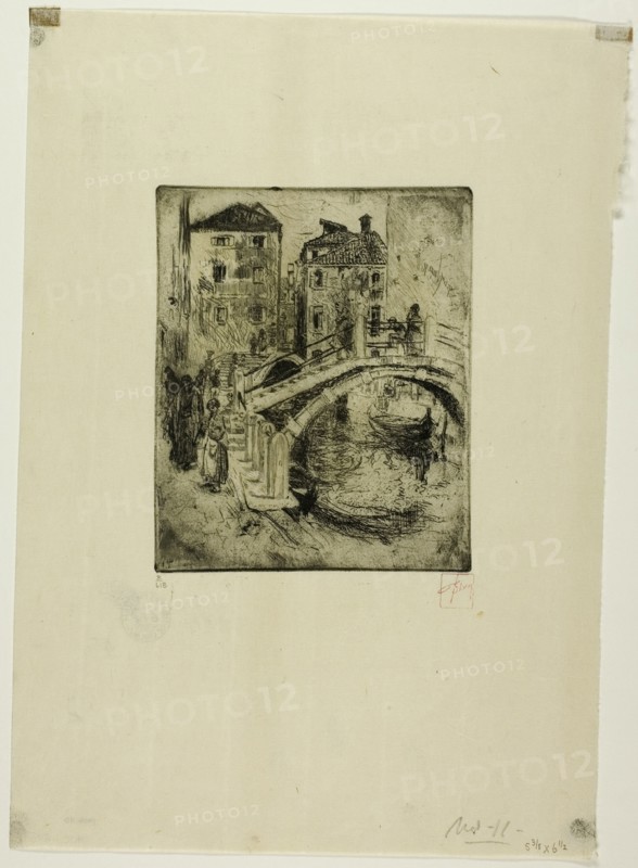 Venetian Canal and Bridges, 1886.