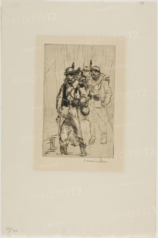 Three Soldiers Walking, c. 1915.