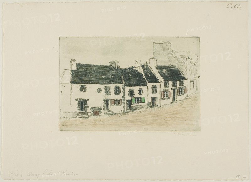 Breton Market Town, Plestin, 1902.