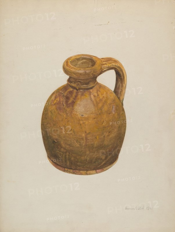 Yellow Stoneware Jug, 1941.