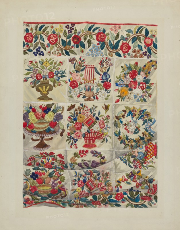 Applique Quilt (Friendship Quilt), c. 1937.