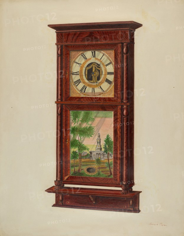 Wall Clock with Mantel, c. 1939.