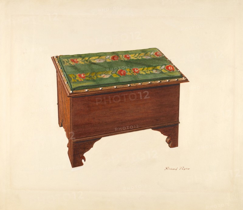 Bootjack with Needlepoint Top, c. 1940.