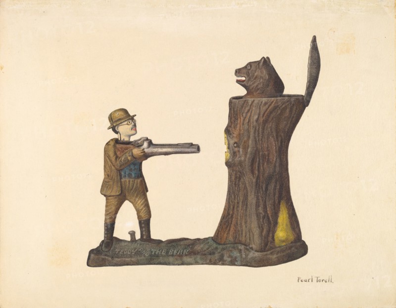 Toy Bank: "Teddy and the Bear", 1935/1942.
