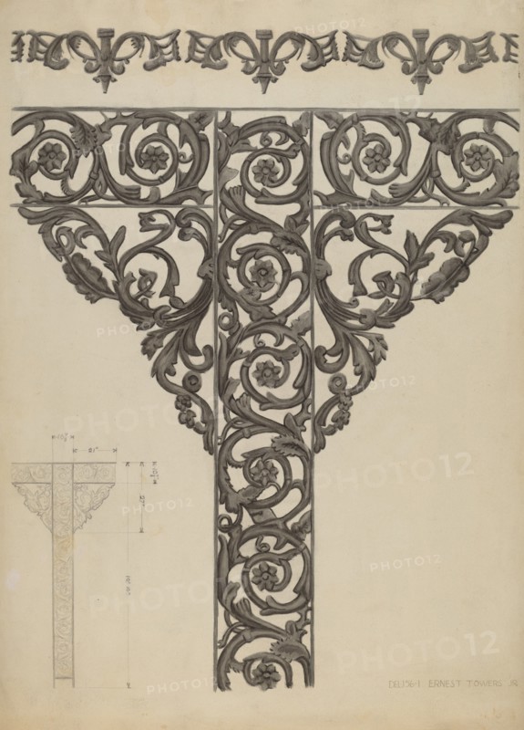 Iron Porch Support, c. 1936.