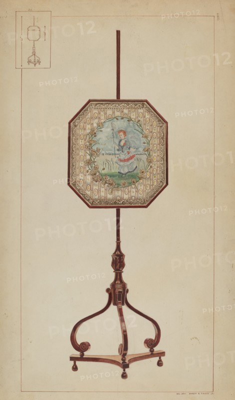Embroidered Fire Screen, c. 1937.