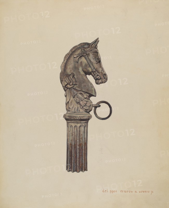 Horse Head Hitching Post, 1935/1942.