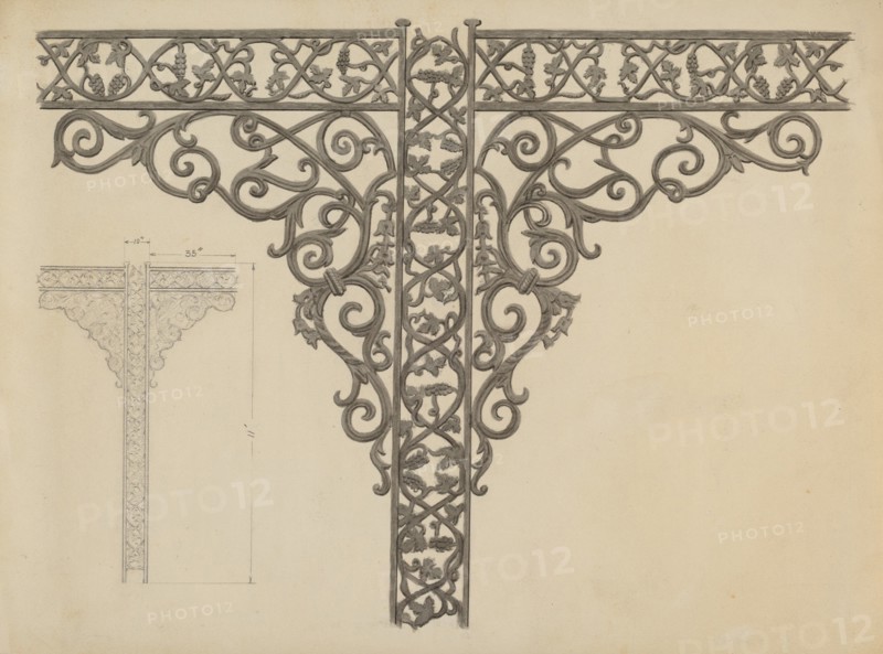 Iron Porch Supports, c. 1936.