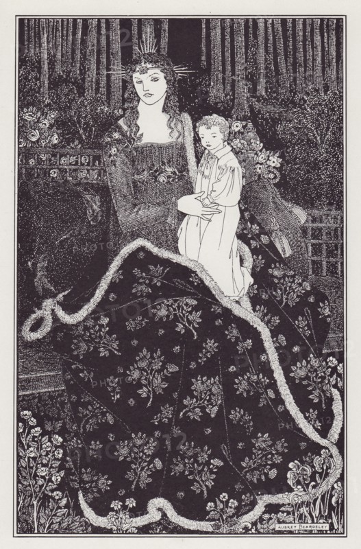 A large Christmas Card, 1895. Creator: Aubrey Beardsley.