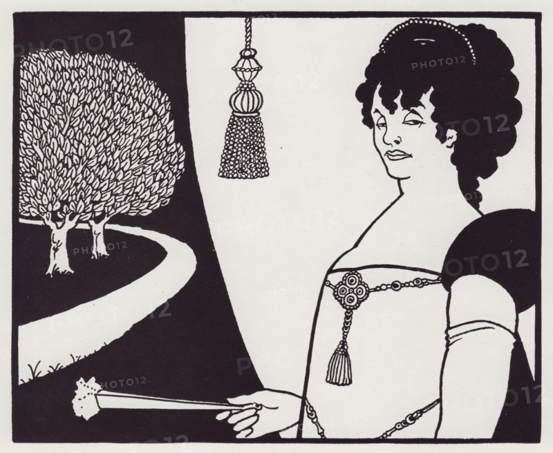 Madame Réjane (Half-length), 1894. Creator: Aubrey Beardsley.