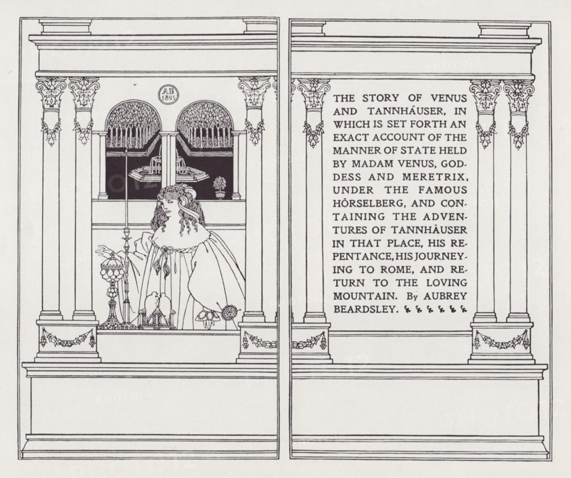 Frontispiece and Titlepage for Venus and Tannhauser, 1895. Creator: Aubrey Beardsley.