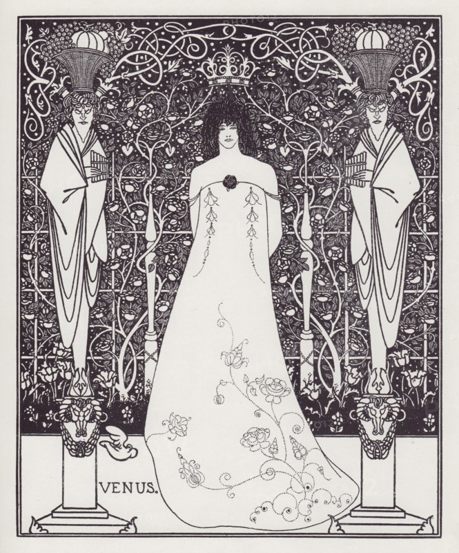 Frontispiece for Venus and Tannhauser, 1895. Creator: Aubrey Beardsley.