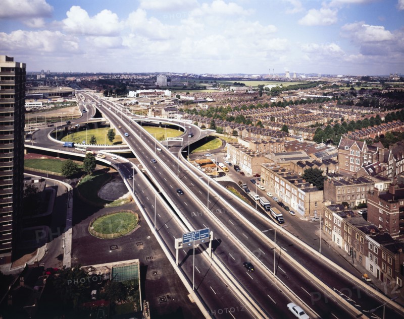Westway Flyover, A40, Kensington and Chelsea, London, 01/09/1971. Creator: John Laing plc.
